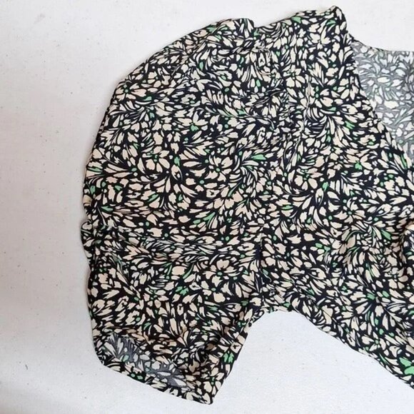 NEW! Vintage-Style Crepe Short Sleeve Midi Dress, Green Floral - A New Day - Picture 6 of 10